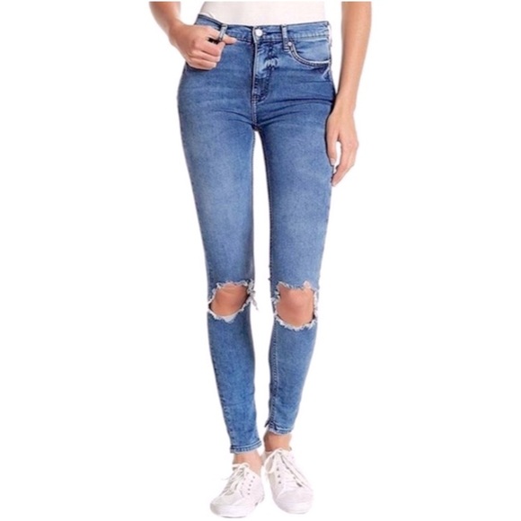 Free People Denim - Free People x Sandrine Rose Distressed Ankle Jeans Paris Blue Size 28